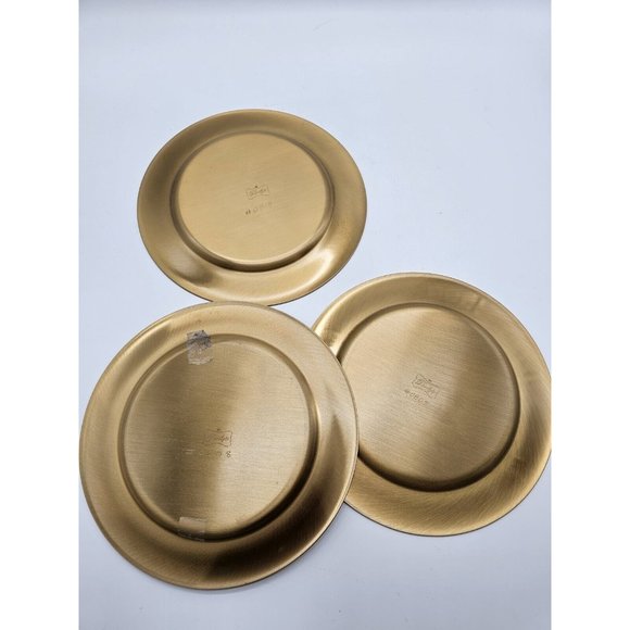 Dirilyte Gold Metal Christmas Plates Russia, Portugal & Australia Vintage Rare - Picture 7 of 12